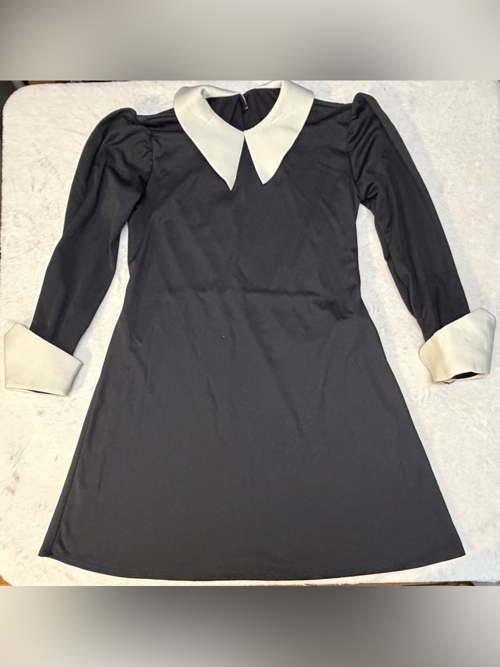 Bundle Wednesday Addams Dress with Wig and Thing - Picture 2 of 8